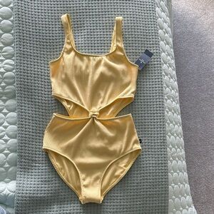 Abercrombie Kids Yellow Ribbed Swimsuit NWT Size 15/16
